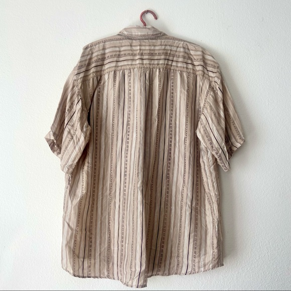 Vintage Silk Striped Button Up Shirt - Picture 2 of 6
